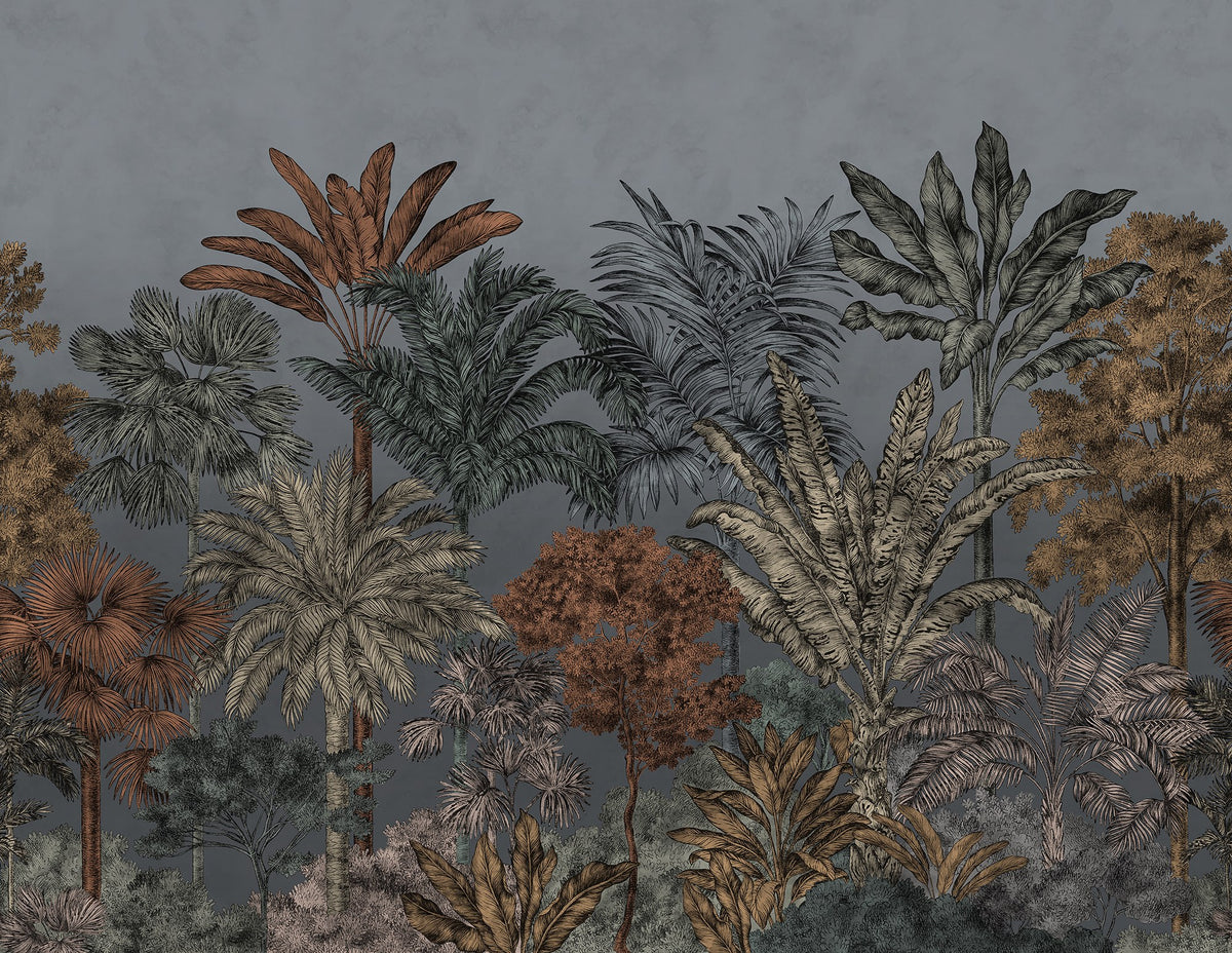 R17592 Tropical Bellewood Night Scenery Mural by Rebel Walls