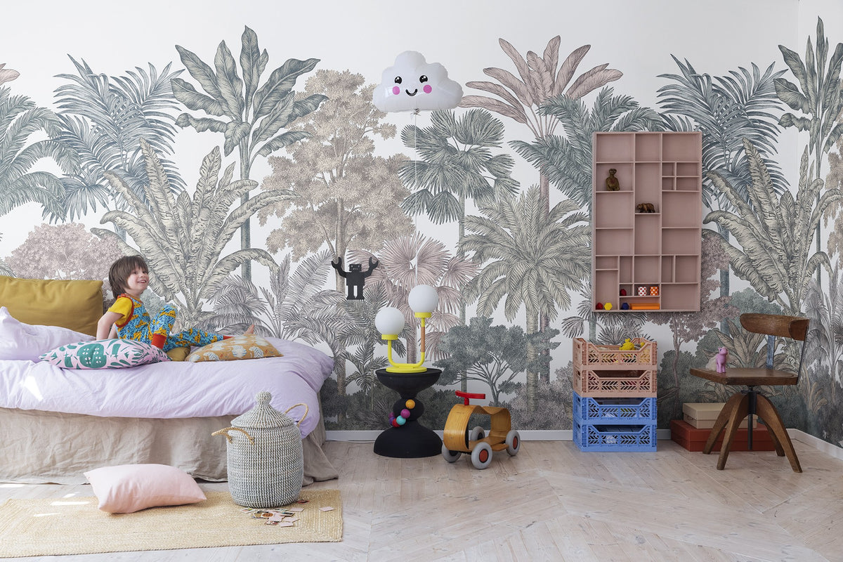 R17593 Tropical Bellewood Bubblegum Wonder World Mural by Rebel Walls