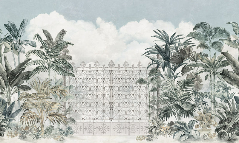 R17741 Jaipur Sage Scenery Mural by Rebel Walls