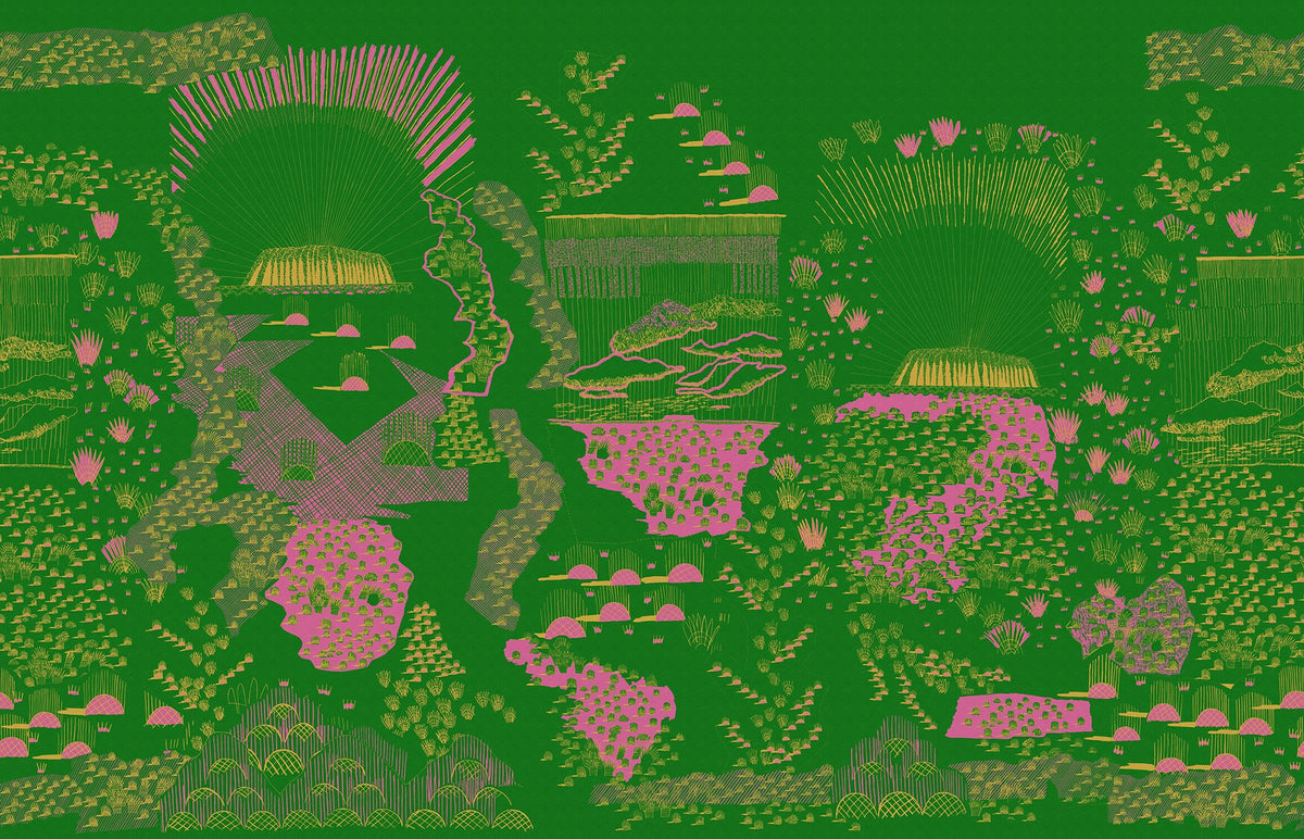 R17934 Ayers Rock Grass Zandra Rhodes Mural by Rebel Walls
