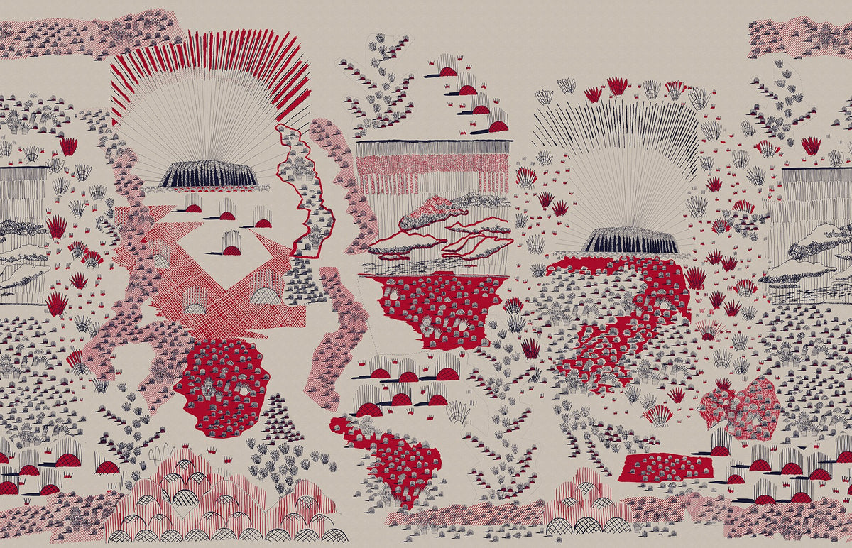 R17935 Ayers Rock Sandstone Zandra Rhodes Mural by Rebel Walls