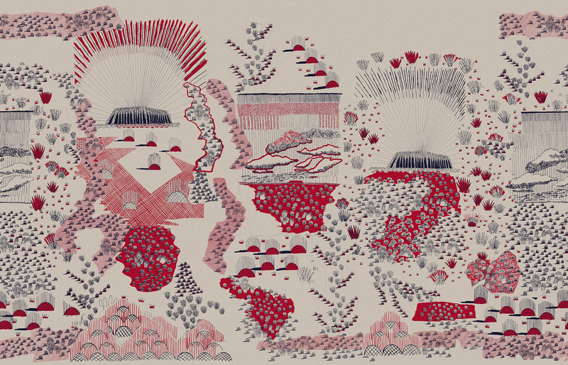R17935 Ayers Rock Sandstone Zandra Rhodes Mural by Rebel Walls