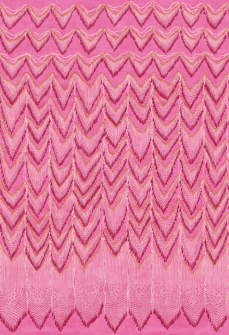 R17941 Fringed Follies Hot Pink Zandra Rhodes Mural by Rebel Walls