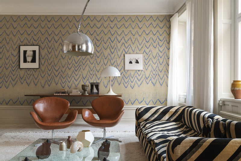 R17944 Fringed Follies Custard Zandra Rhodes Mural by Rebel Walls