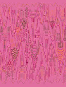 R17963 Manhattan Hot Pink Zandra Rhodes Mural by Rebel Walls