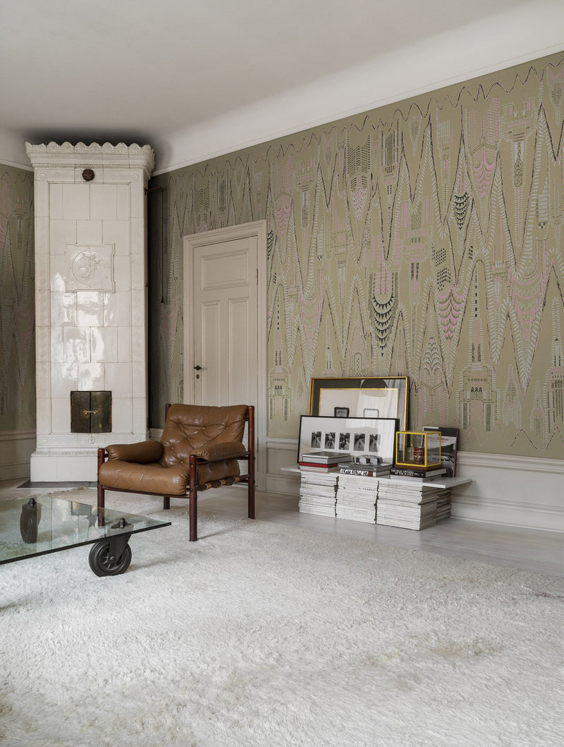 R17965 Manhattan Sandstone Zandra Rhodes Mural by Rebel Walls