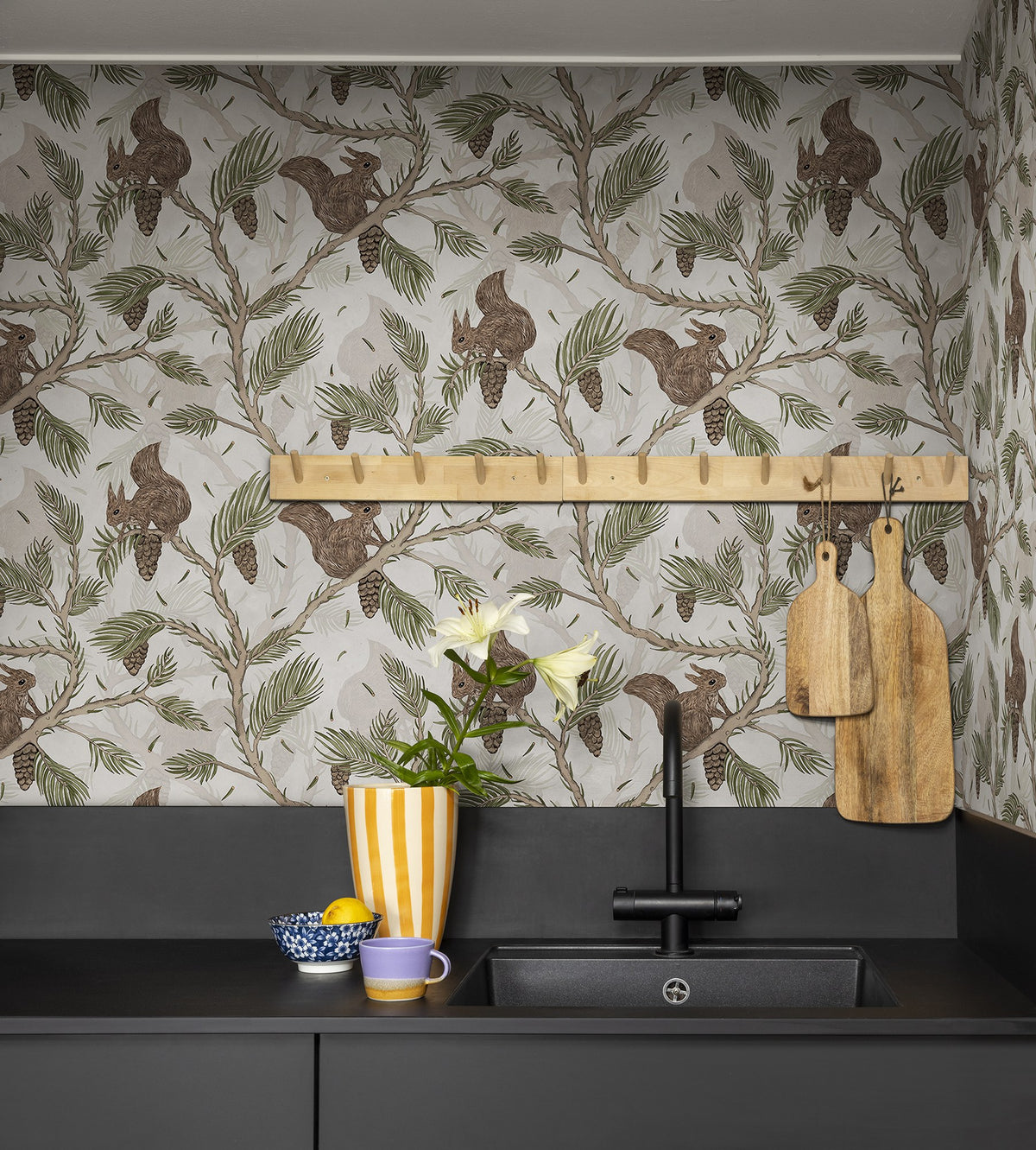 R17983 Squirrel Mountain Sand Dreamland Wallpaper by Rebel Walls