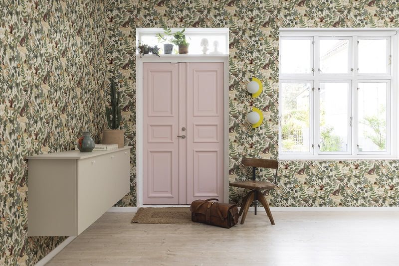 R18001 Wildlife Creek Sand Dreamland Wallpaper by Rebel Walls