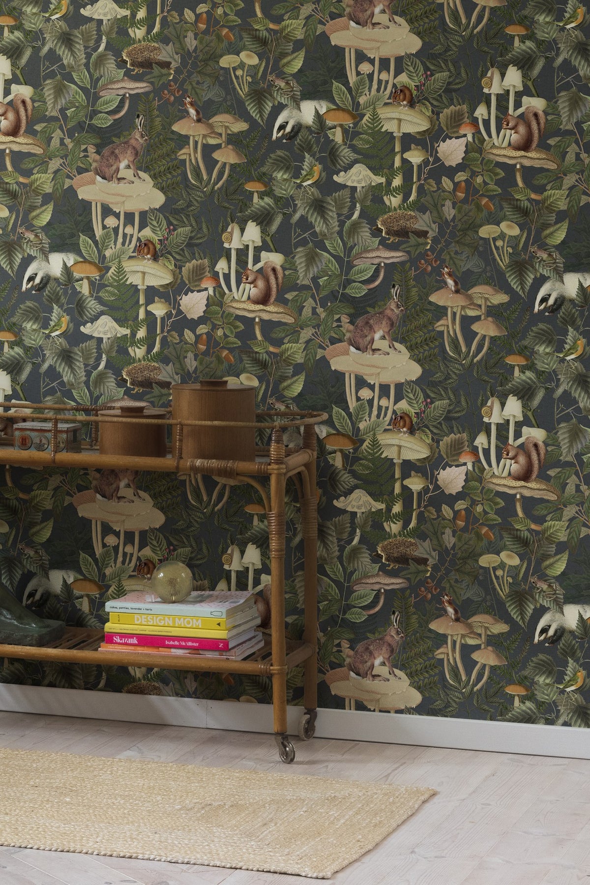 R18002 Wildlife Creek Forest Green Dreamland Wallpaper by Rebel Walls