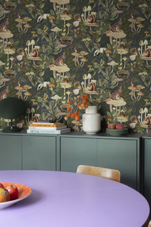 R18002 Wildlife Creek Forest Green Dreamland Wallpaper by Rebel Walls