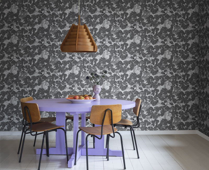 R18011 Treehouse Graphite Dreamland Wallpaper by Rebel Walls