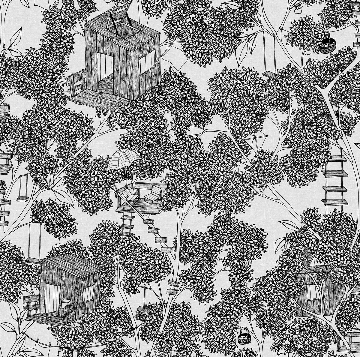 R18011 Treehouse Graphite Dreamland Wallpaper by Rebel Walls