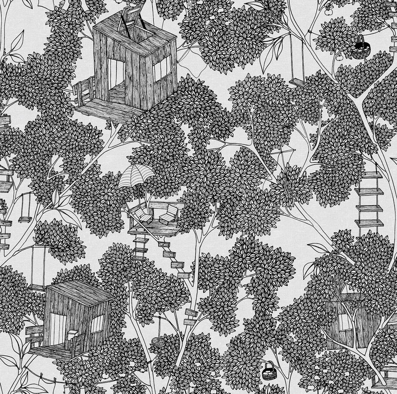 R18011 Treehouse Graphite Dreamland Wallpaper by Rebel Walls