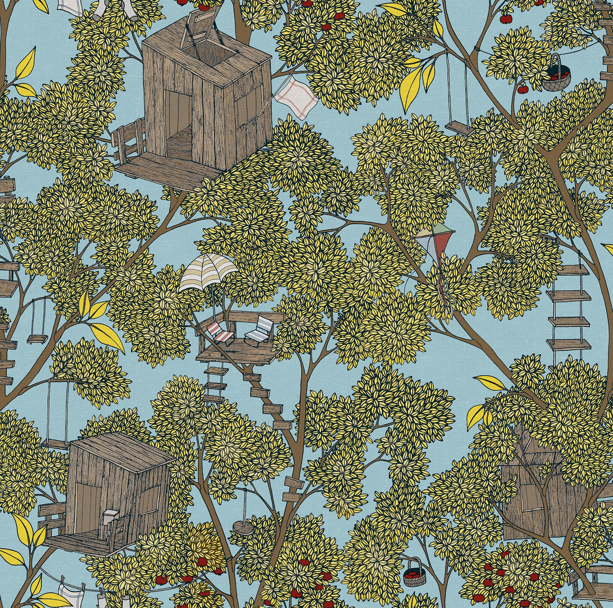 R18013 Treehouse Sunshine Dreamland Wallpaper by Rebel Walls