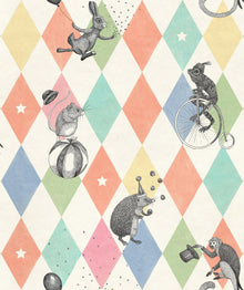 R18041 Circus Corner Rainbow Dreamland Wallpaper by Rebel Walls
