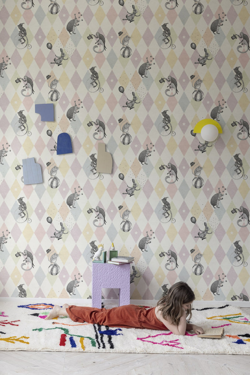 R18042 Circus Corner Pastel Dreamland Wallpaper by Rebel Walls