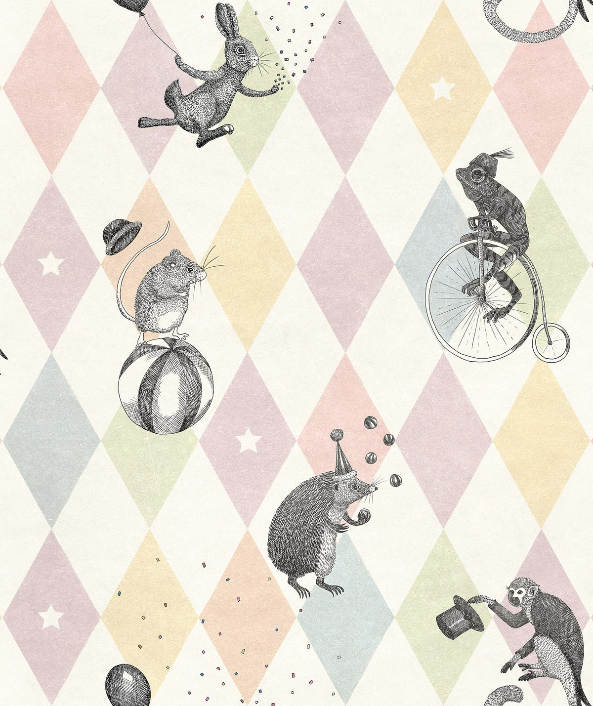 R18042 Circus Corner Pastel Dreamland Wallpaper by Rebel Walls