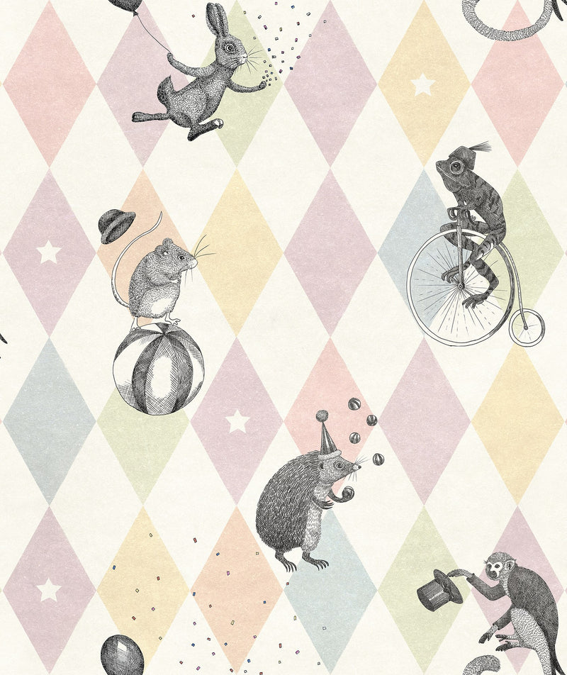 R18042 Circus Corner Pastel Dreamland Wallpaper by Rebel Walls