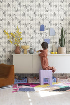 R18043 Circus Corner Graphite Dreamland Wallpaper by Rebel Walls