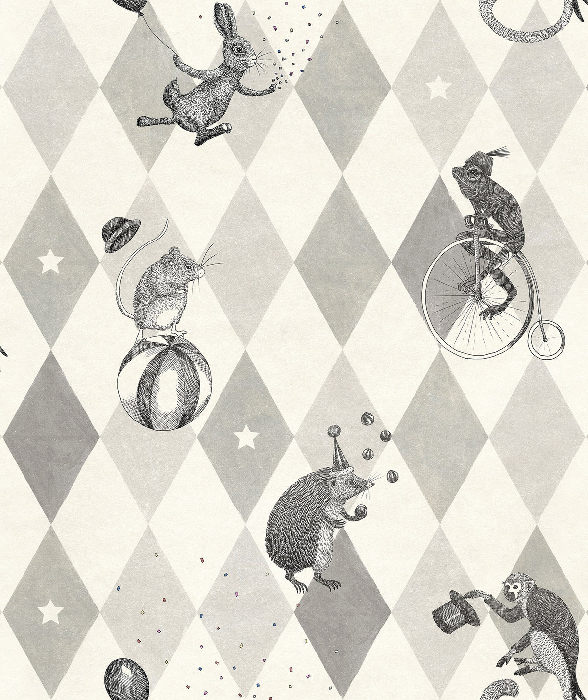 R18043 Circus Corner Graphite Dreamland Wallpaper by Rebel Walls