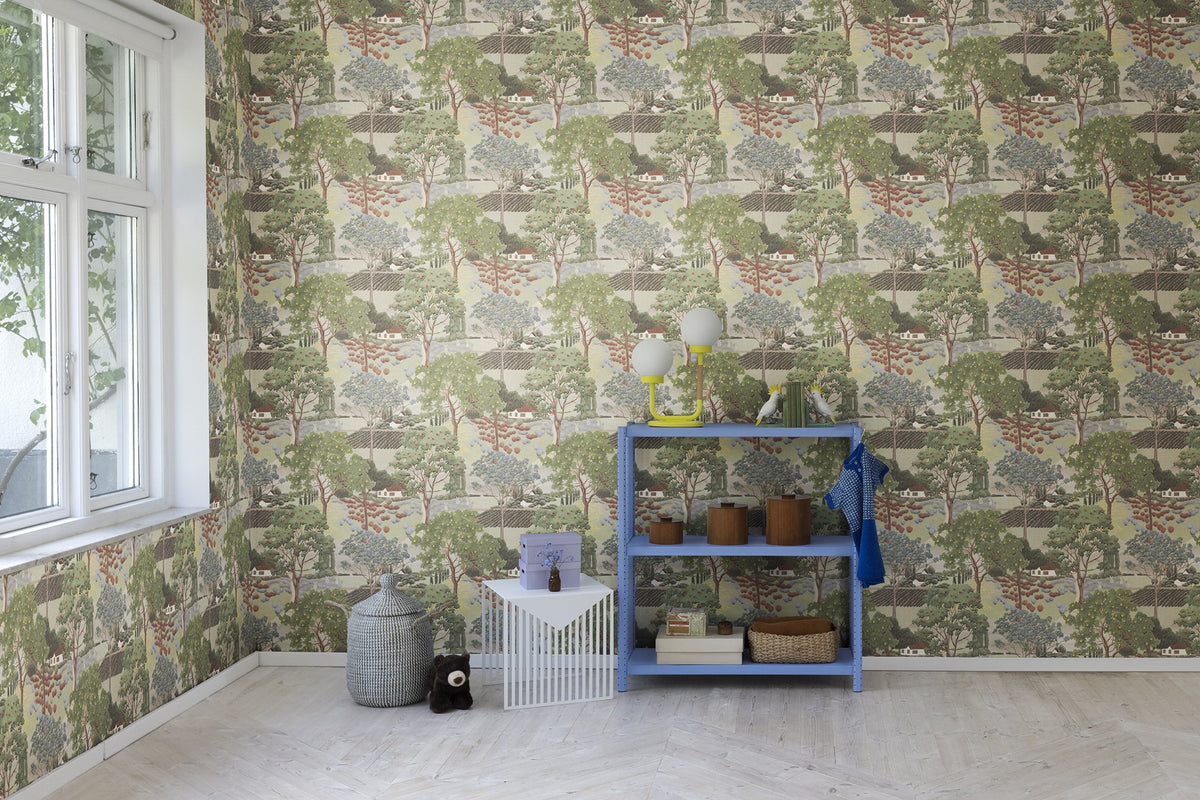 R18061 Farmers Hill Fall Pops Wallpaper by Rebel Walls