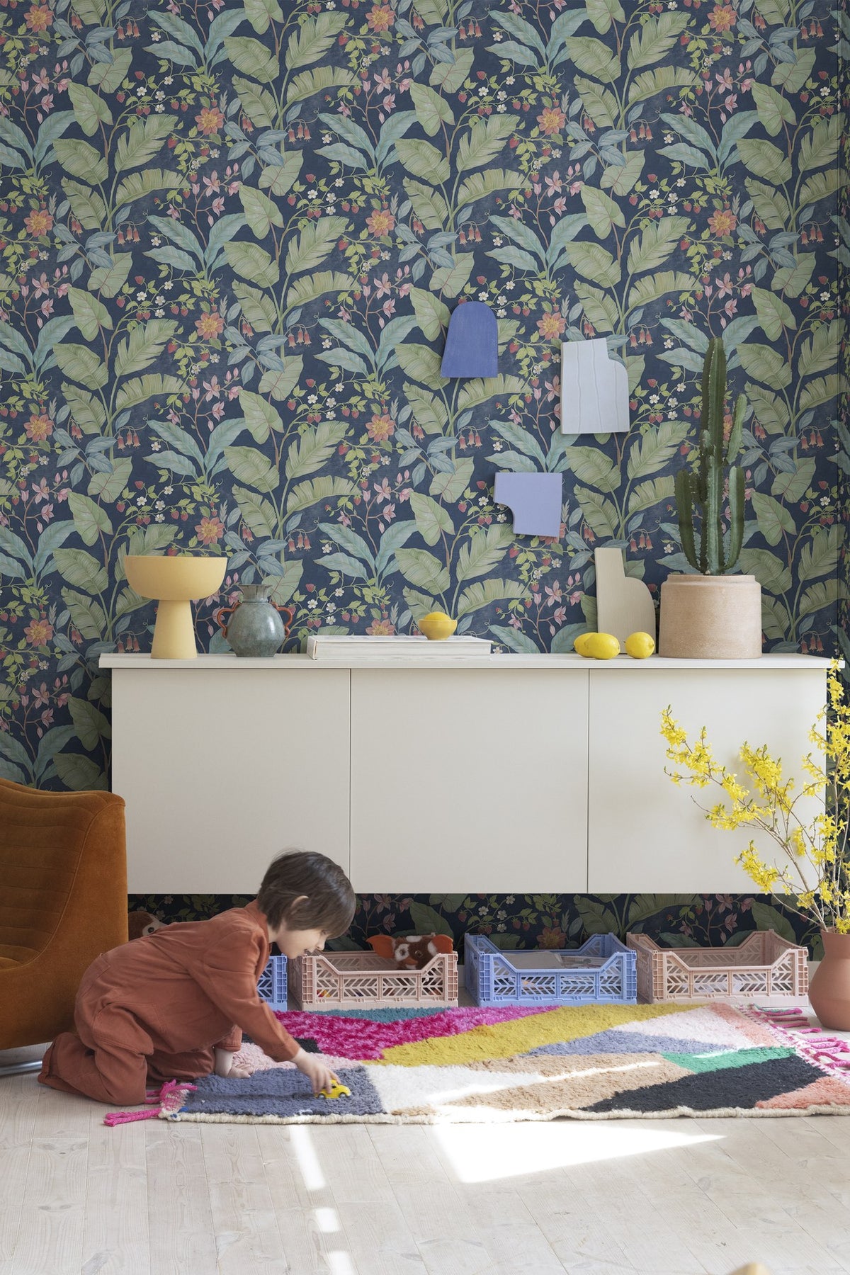 R18072 Strawberry Lane Night Dreamland Wallpaper by Rebel Walls