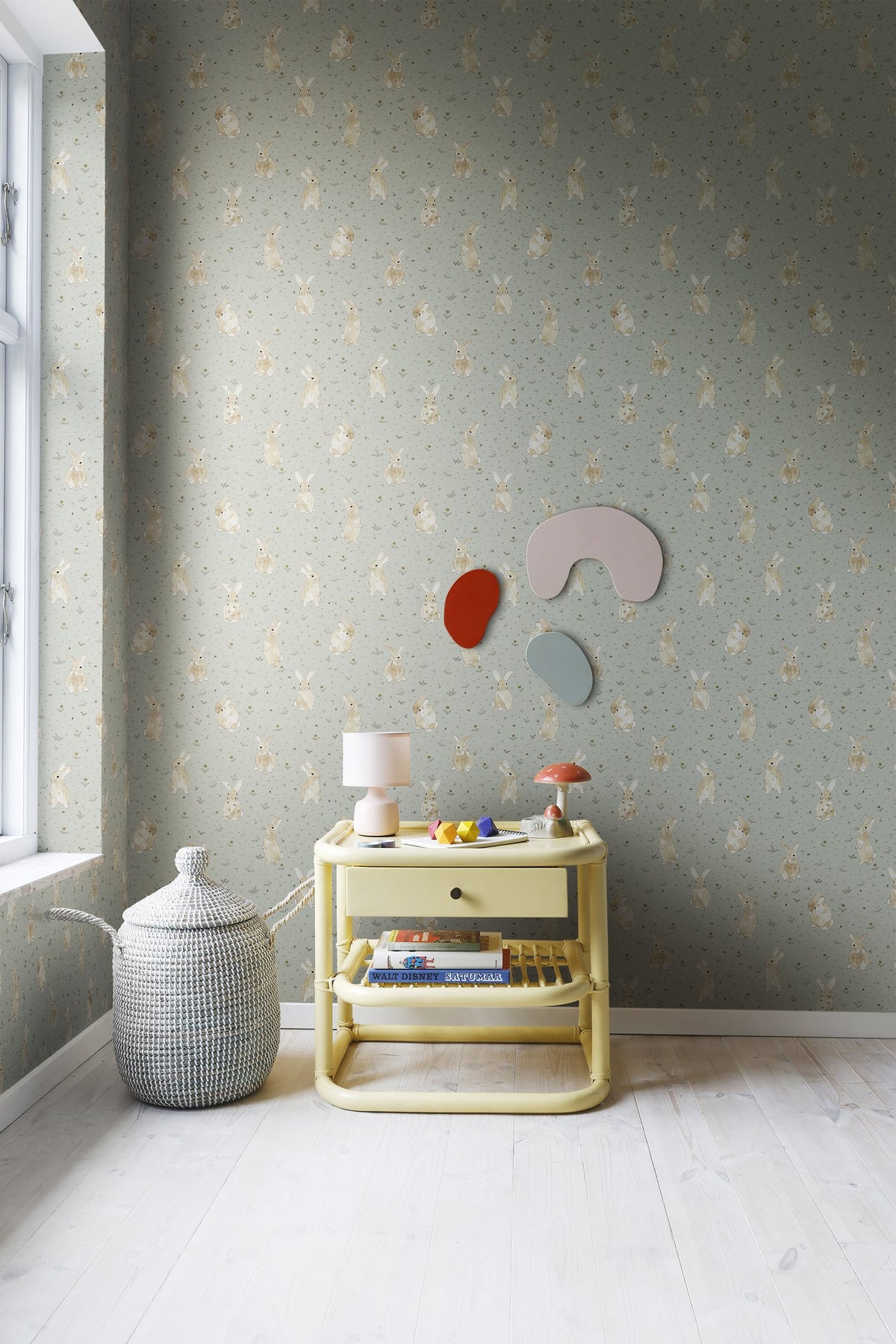 R18082 Bunny Field Mint Dreamland Wallpaper by Rebel Walls