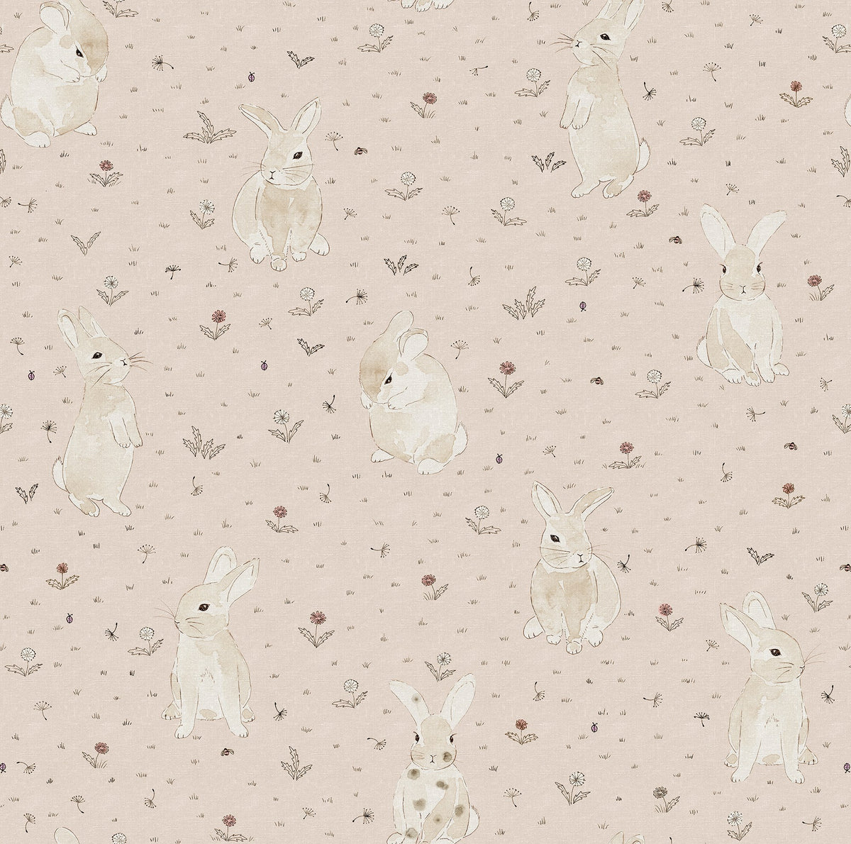 R18083 Bunny Field Pink Dreamland Wallpaper by Rebel Walls