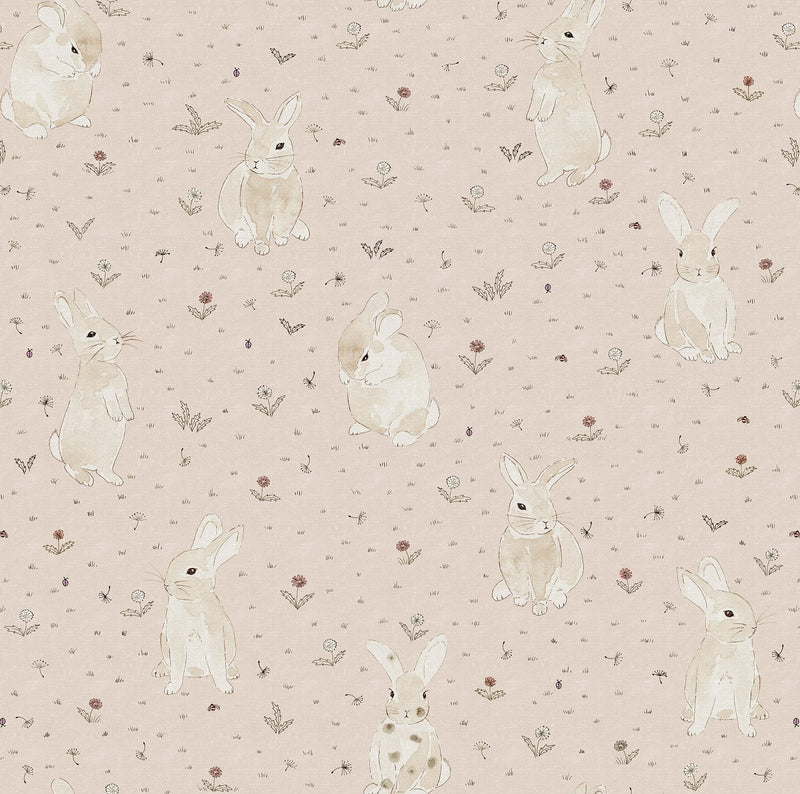 R18083 Bunny Field Pink Dreamland Wallpaper by Rebel Walls