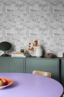 R18091 Dream Town Graphite Dreamland Wallpaper by Rebel Walls