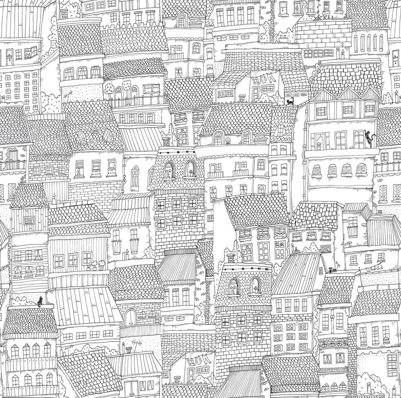 R18091 Dream Town Graphite Dreamland Wallpaper by Rebel Walls