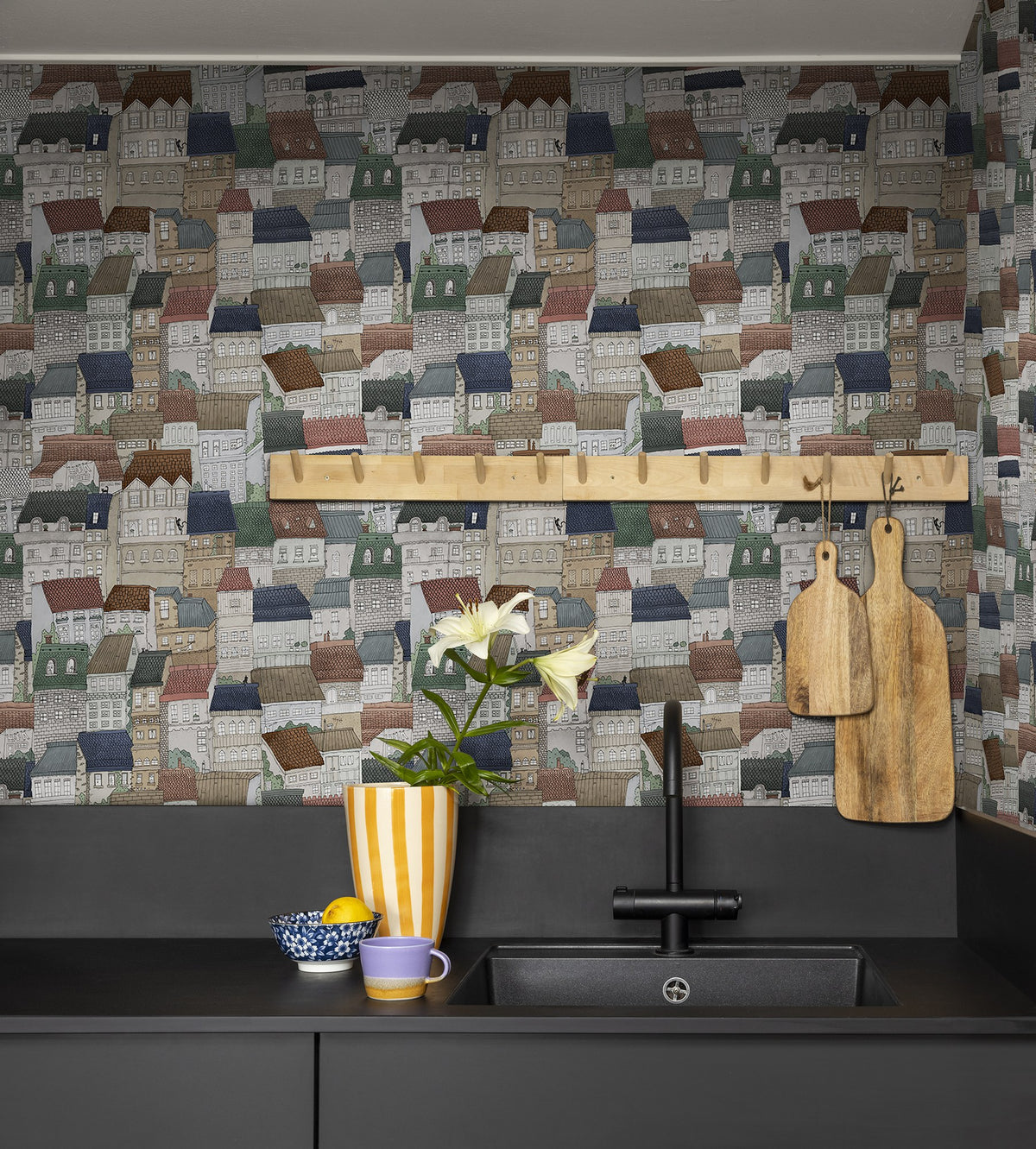 R18092 Dream Town Fall Dreamland Wallpaper by Rebel Walls