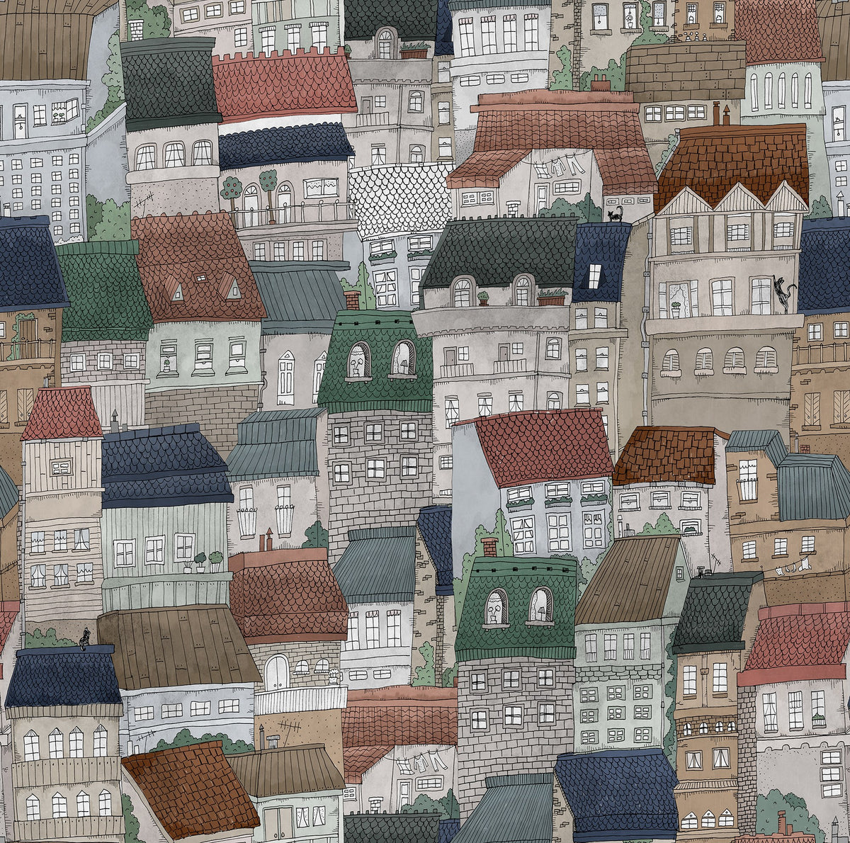 R18092 Dream Town Fall Dreamland Wallpaper by Rebel Walls
