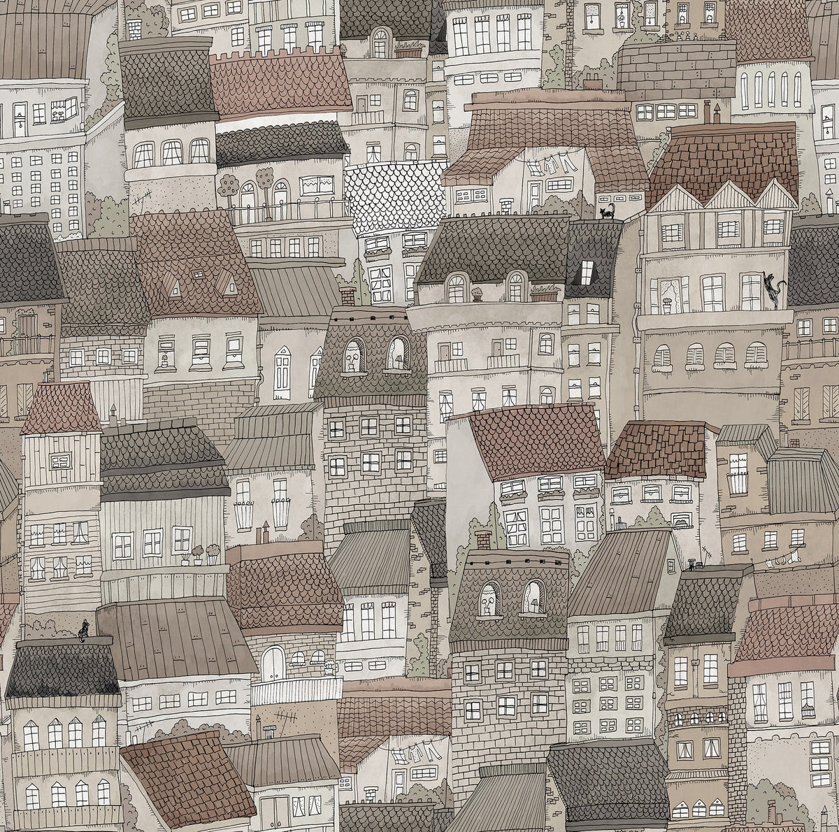 R18093 Dream Town Sand Dreamland Wallpaper by Rebel Walls