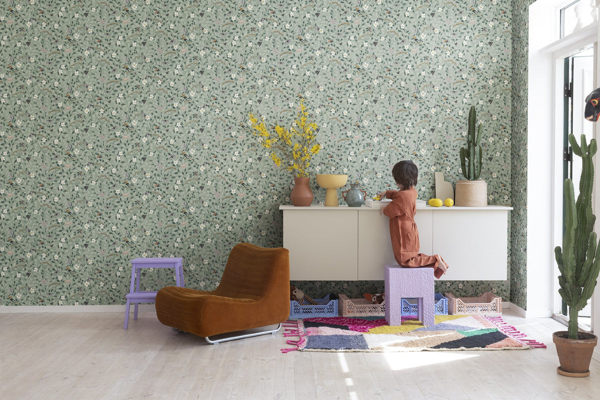 R18111 Pixie Shore Mint Dreamland Wallpaper by Rebel Walls