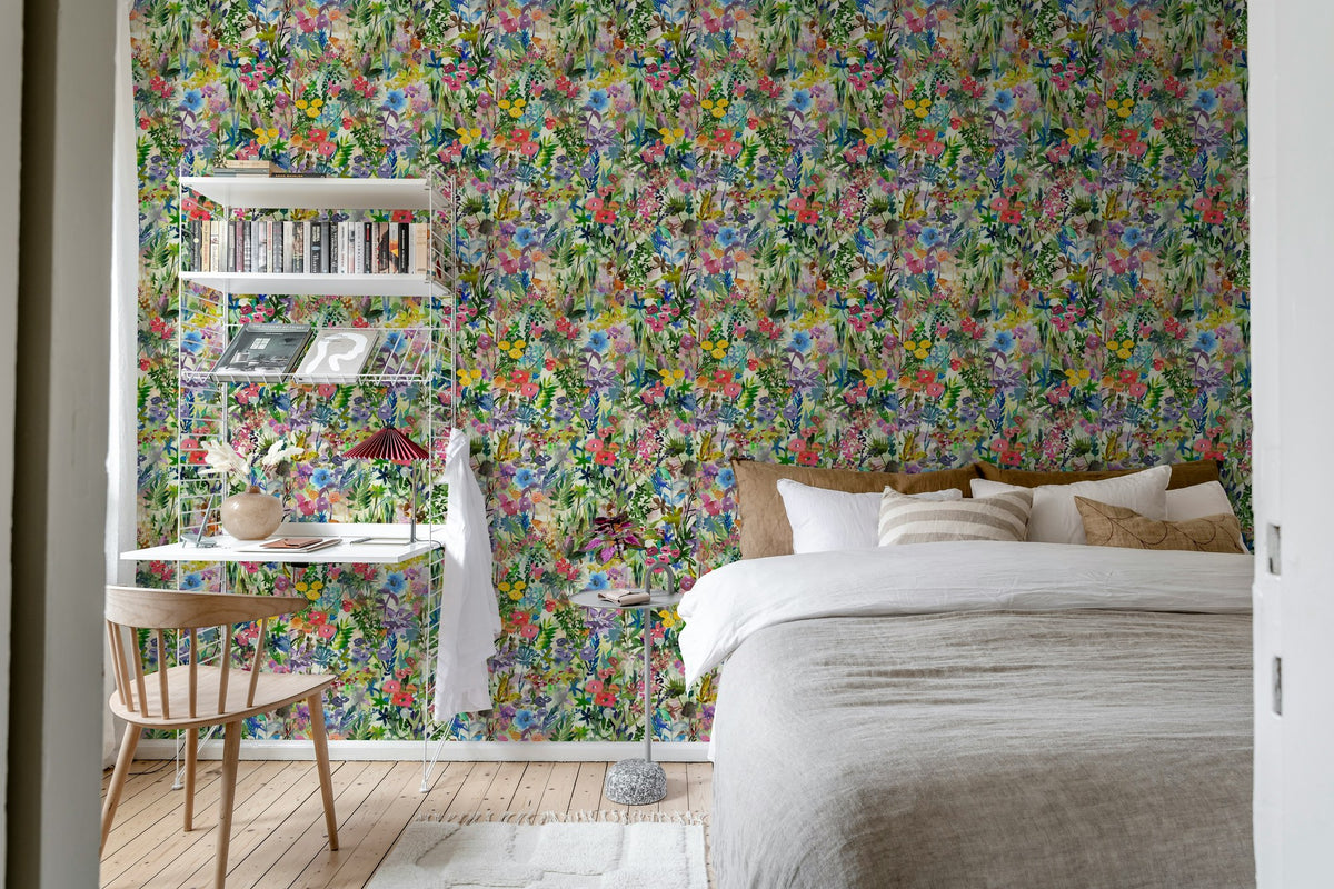 R18121 Poppy Meadow Rainbow Dreamland Wallpaper by Rebel Walls
