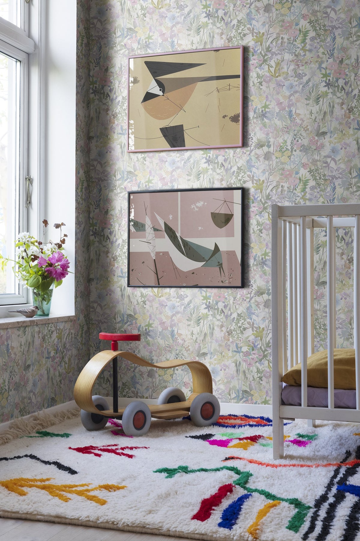 R18122 Poppy Meadow Pastel Dreamland Wallpaper by Rebel Walls
