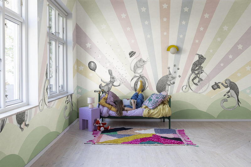 R18171 Circus Pastel Dreamland Mural by Rebel Walls