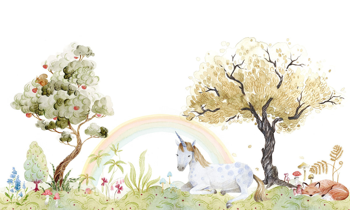 R18181 Unicorn Dream Rainbow Dreamland Mural by Rebel Walls