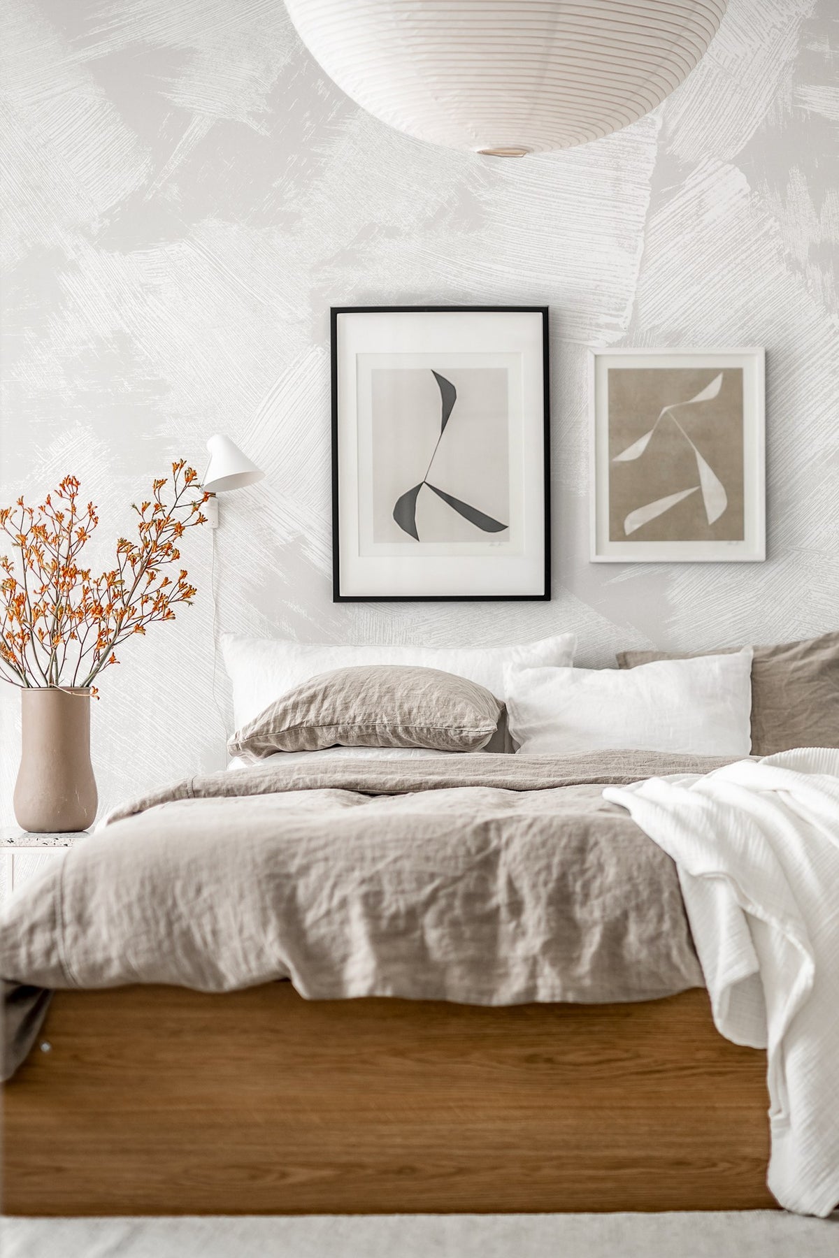 R18321 Brush Greige Simplicity Mural by Rebel Walls
