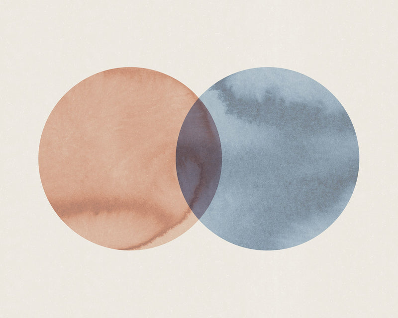 R18332 Eclipse Red Blue Simplicity Mural by Rebel Walls