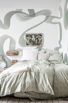 R18351 Waves Green Simplicity Mural by Rebel Walls