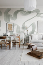 R18351 Waves Green Simplicity Mural by Rebel Walls