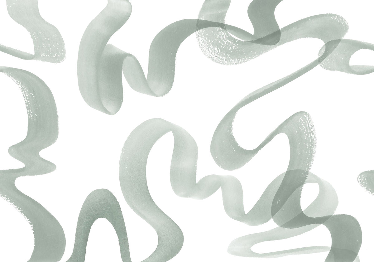 R18351 Waves Green Simplicity Mural by Rebel Walls