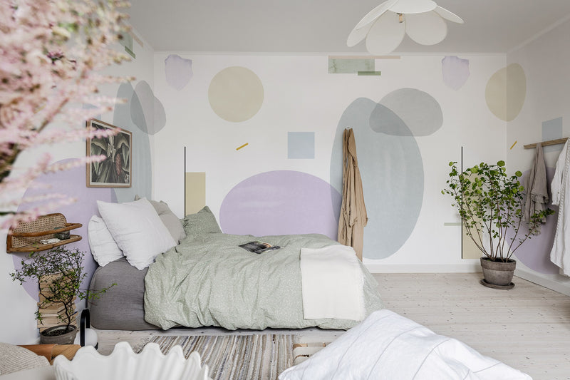 R18362 Geometry Lilac Simplicity Mural by Rebel Walls