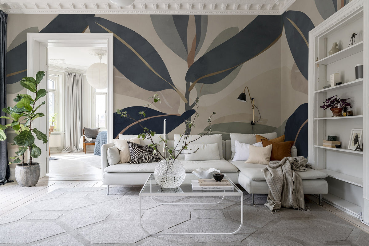 R18391 Ruby Blue Simplicity Mural by Rebel Walls