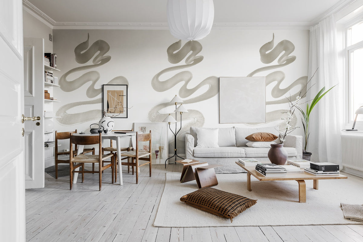 R18412 Stroke Sand Simplicity Mural by Rebel Walls