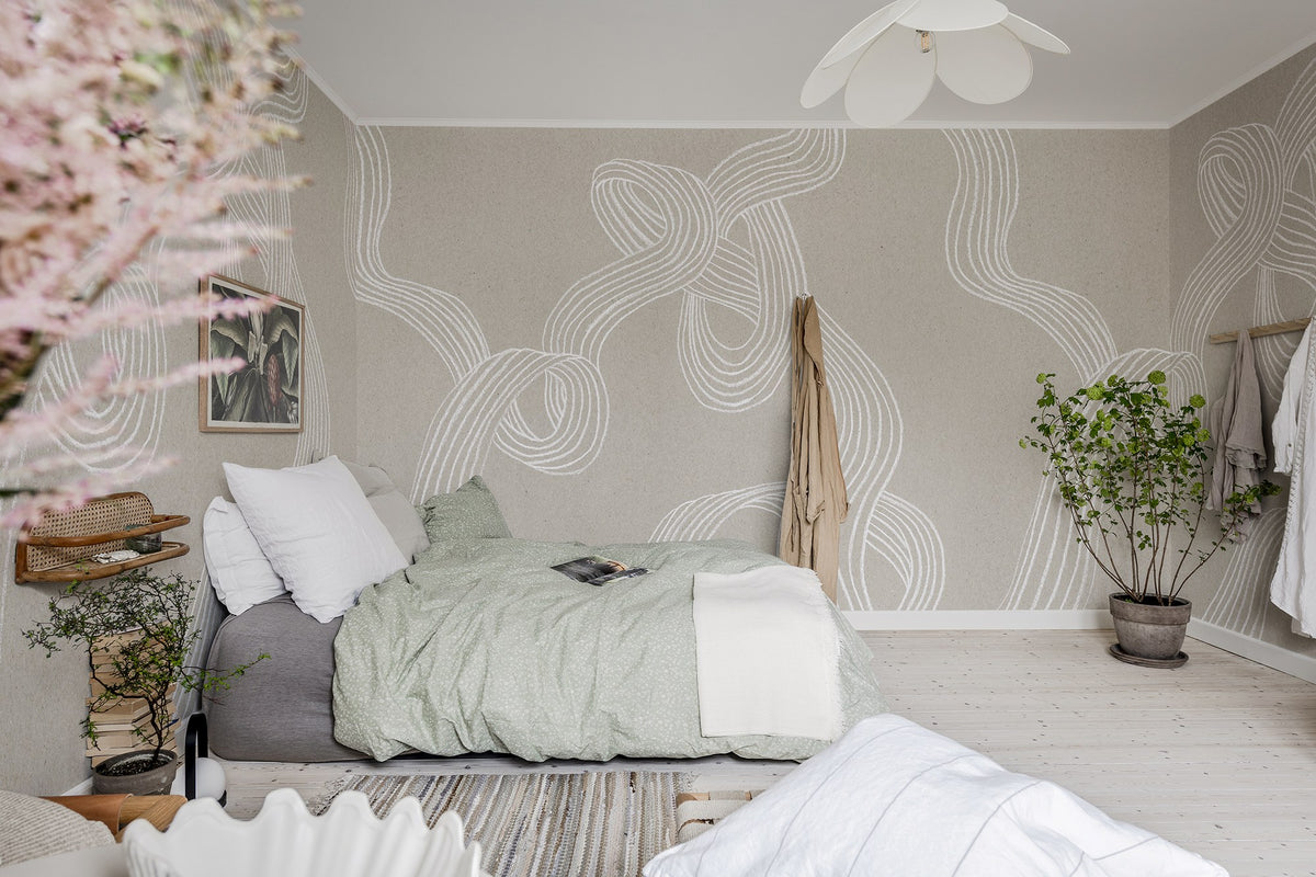 R18421 Stripes Sand Simplicity Mural by Rebel Walls