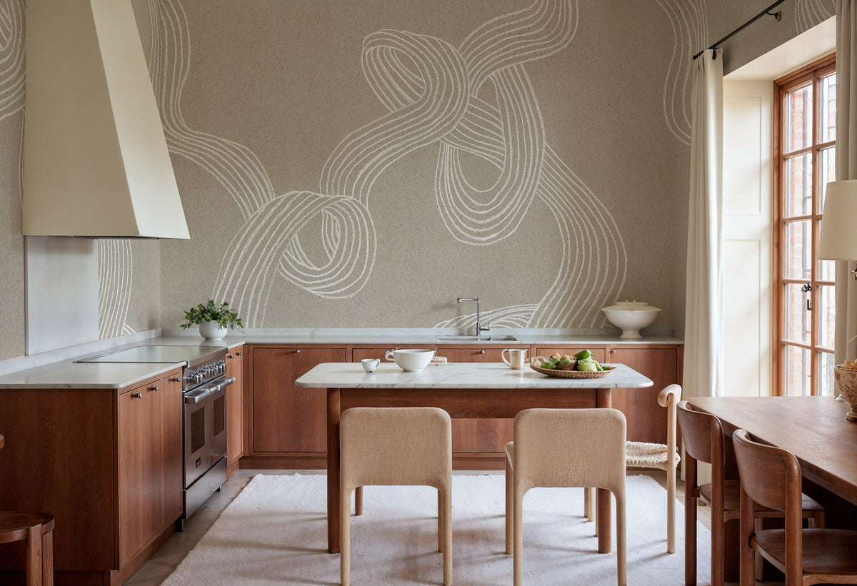 R18421 Stripes Sand Simplicity Mural by Rebel Walls