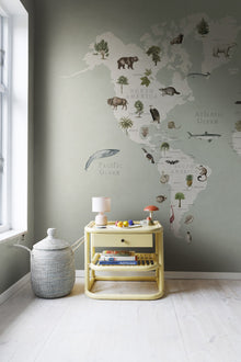R18441 Animal World Mint Wonder World Mural by Rebel Walls